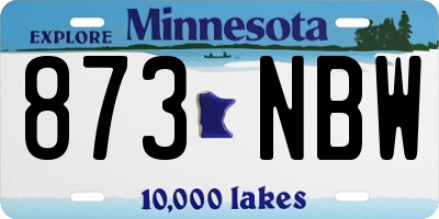 MN license plate 873NBW