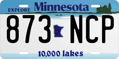 MN license plate 873NCP