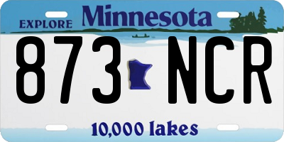 MN license plate 873NCR