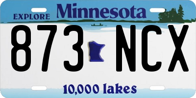MN license plate 873NCX