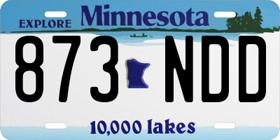 MN license plate 873NDD