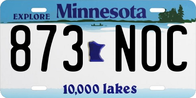 MN license plate 873NOC