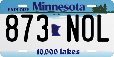 MN license plate 873NOL