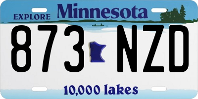 MN license plate 873NZD