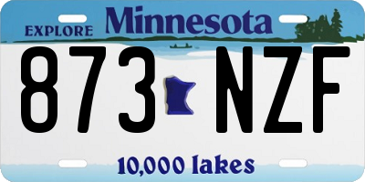 MN license plate 873NZF