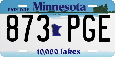 MN license plate 873PGE