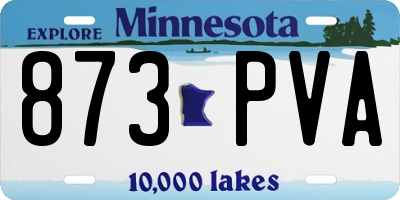 MN license plate 873PVA
