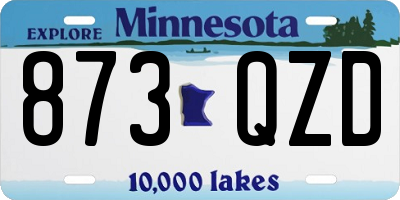 MN license plate 873QZD