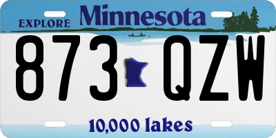MN license plate 873QZW