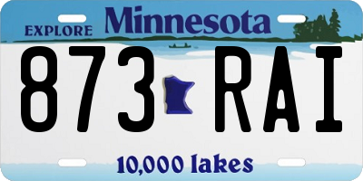 MN license plate 873RAI