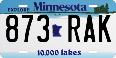 MN license plate 873RAK