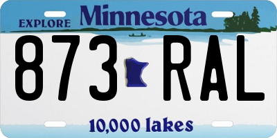 MN license plate 873RAL
