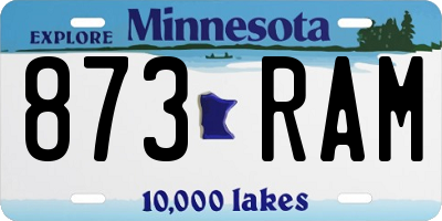 MN license plate 873RAM