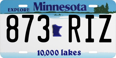 MN license plate 873RIZ