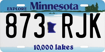 MN license plate 873RJK