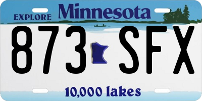 MN license plate 873SFX