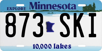 MN license plate 873SKI