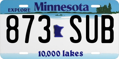 MN license plate 873SUB