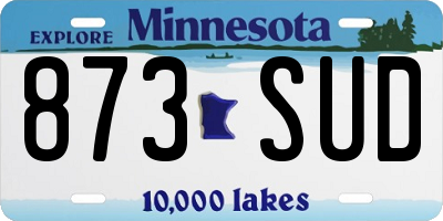 MN license plate 873SUD