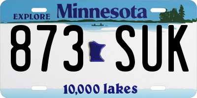 MN license plate 873SUK