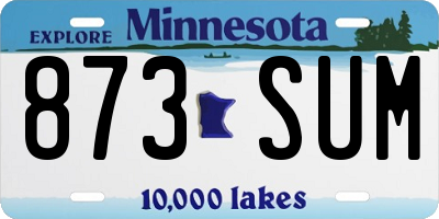 MN license plate 873SUM