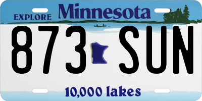 MN license plate 873SUN