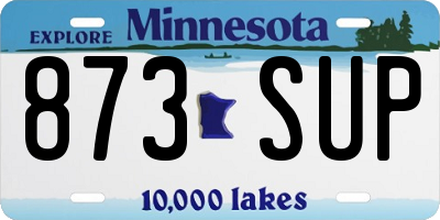 MN license plate 873SUP