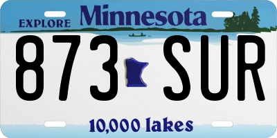 MN license plate 873SUR