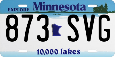 MN license plate 873SVG