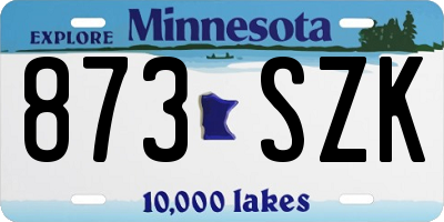MN license plate 873SZK