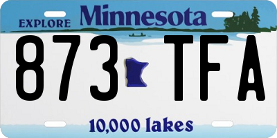 MN license plate 873TFA