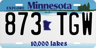 MN license plate 873TGW