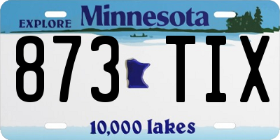 MN license plate 873TIX