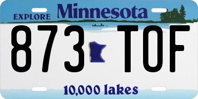 MN license plate 873TOF