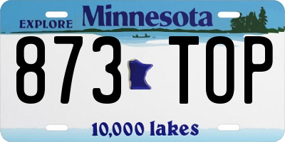 MN license plate 873TOP