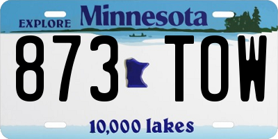 MN license plate 873TOW