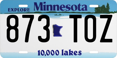 MN license plate 873TOZ