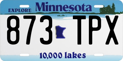 MN license plate 873TPX