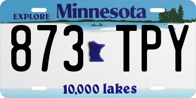 MN license plate 873TPY