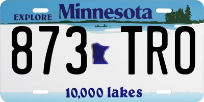 MN license plate 873TRO