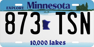MN license plate 873TSN