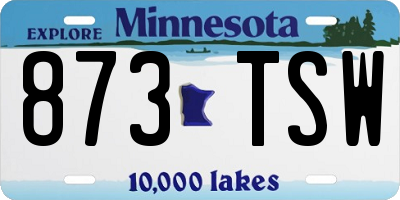 MN license plate 873TSW