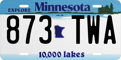 MN license plate 873TWA