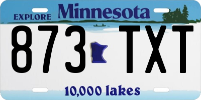 MN license plate 873TXT
