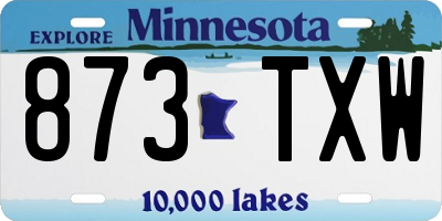 MN license plate 873TXW