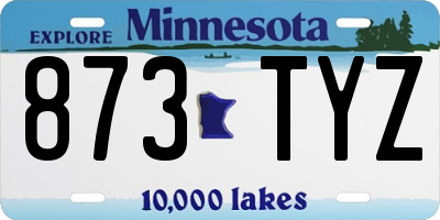 MN license plate 873TYZ