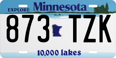 MN license plate 873TZK