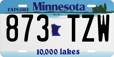 MN license plate 873TZW
