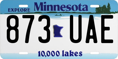 MN license plate 873UAE