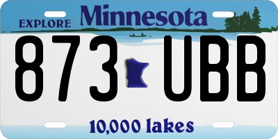 MN license plate 873UBB